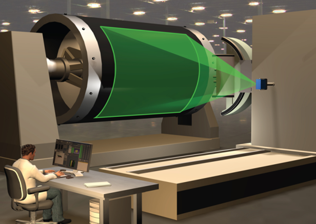 Laser-Projektor, der ein Composite-Teil scannt 